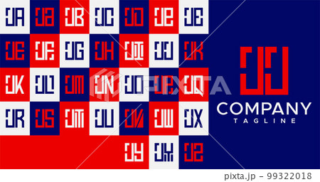 Simple line square letter JJ J logo design. Simple line square letter JJ J logo design. 99322018