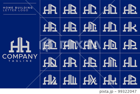 Minimalist home letter HH H logo design template 99322047
