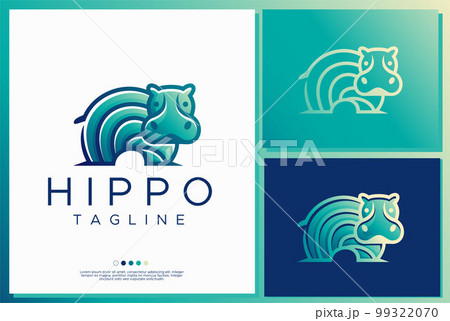 Hippopotamus mascot logo branding vector. 99322070
