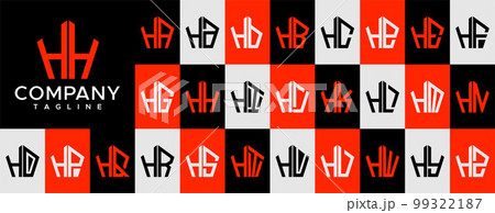 Abstract pentagon letter HH H logo design vector. 99322187