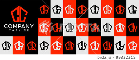 Abstract pentagon letter CC C logo design vector. 99322215