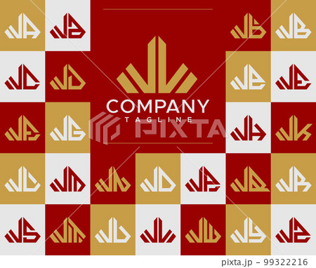 Luxury diamond jewelry letter VV V logo design set Luxury diamond jewelry letter VV V logo design set 99322216