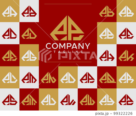 Luxury diamond jewelry letter PP P logo design set Luxury diamond jewelry letter PP P logo design set 99322226