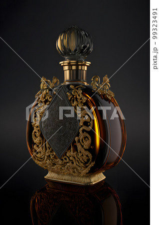 A Bottle of Perfume Women Eau De Parfum in Bottle Isolated on Black. Fragrance for Women Perfume Spray. Neural network AI generated art A Bottle of Perfume Women Eau De Parfum in Bottle Isolated on Black. Fragrance for Women Perfume Spray. Neural network AI generated art 99323491