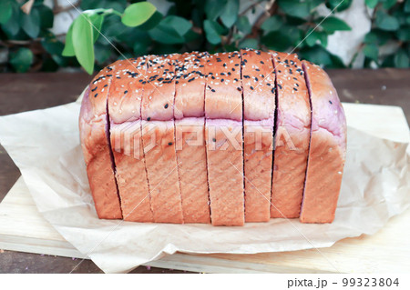 loaf of bread ,sweet potato bread with sesame 99323804