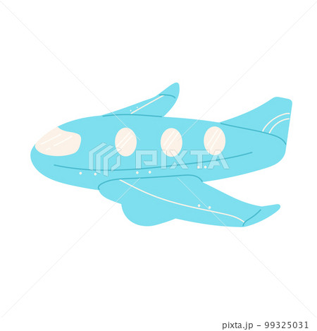 Cartoon aeroplane. Air jet for travel flight. Child vector illustration isolated on white background 99325031