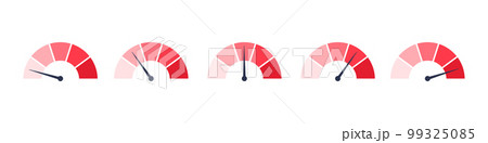 Red love meter for saint valentine's day. Romance scale indicator with level attraction heart. Vector isolated illustration Red love meter for saint valentine's day. Romance scale indicator with level attraction heart. Vector isolated illustration 99325085