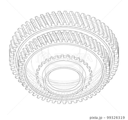 Gear wheel. 3d illustration 99326319