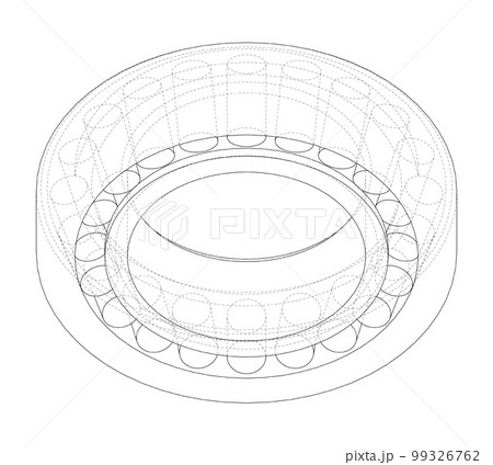 Roller bearing. 3d illustration 99326762