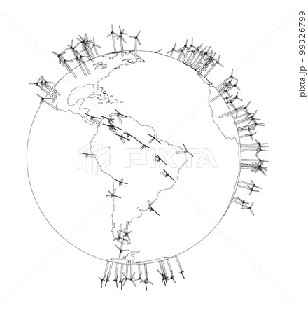 Electric wind turbines on Earth 99326799