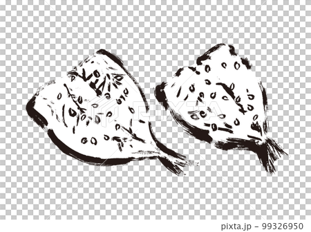Horse mackerel dried with mirin, drawn with a brush illustration Dried fish 99326950
