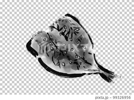 用米林幹的竹莢魚，用刷子繪製插圖乾魚 99326956