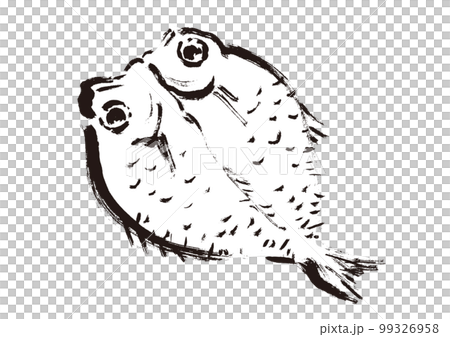 Brush-drawn illustration of dried nodoguro dried fish 99326958