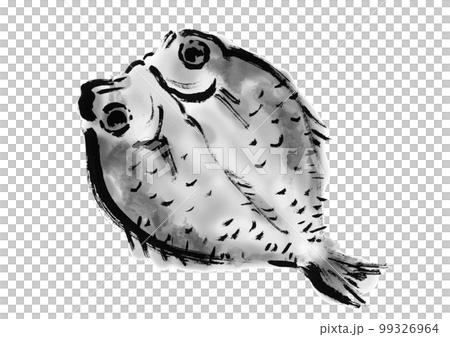 のどぐろの干物の描き筆書きイラスト　干し魚 99326964