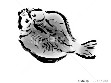 鯵の干物の描き筆書きイラスト 干し魚 鯵の干物の描き筆書きイラスト 干し魚 99326968
