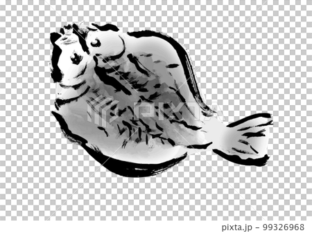 鯵の干物の描き筆書きイラスト 干し魚 鯵の干物の描き筆書きイラスト 干し魚 99326968
