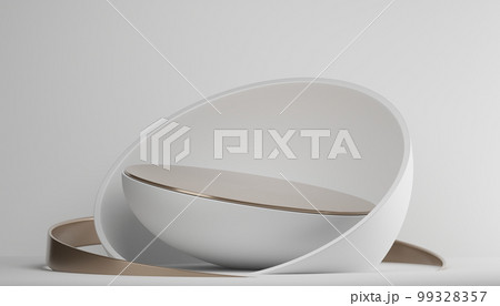 Abstract Podium minimal geometric white and gold 99328357