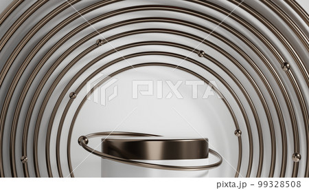 Abstract Podium minimal geometric white and gold 99328508