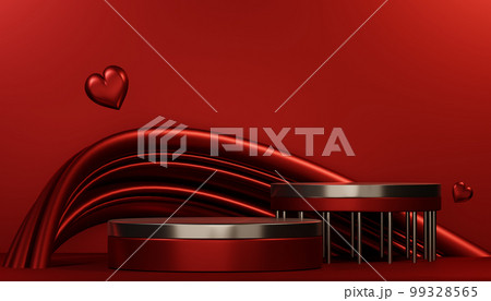 Red podium show cosmetic product geometric 99328565