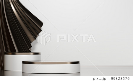 Abstract Podium minimal geometric white and gold 99328576