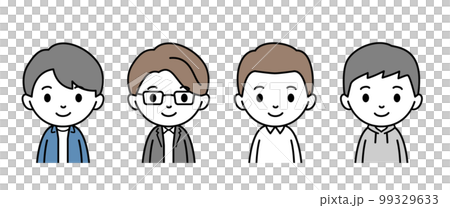 四個男人的各種上半身插畫 99329633