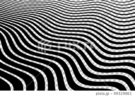 Abstract Black and White Wavy Lines Pattern with 3D Illusion Effect. Vector Art. 99329861