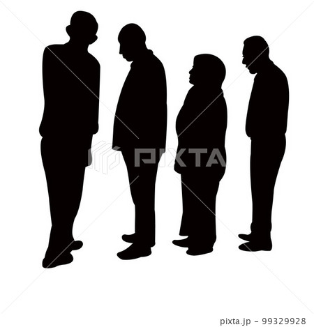 people together portrait, silhouette vector  99329928