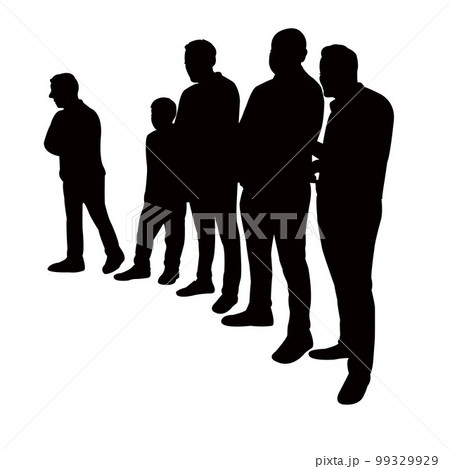 Men together portrait, silhouette vector のイラスト素材 [99329929] - PIXTA