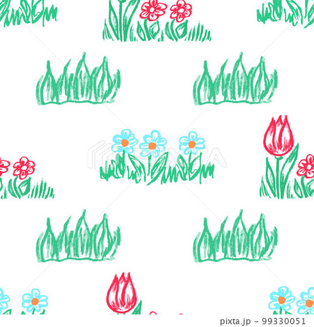 Seamless pattern. Children's drawings with wax crayons 99330051