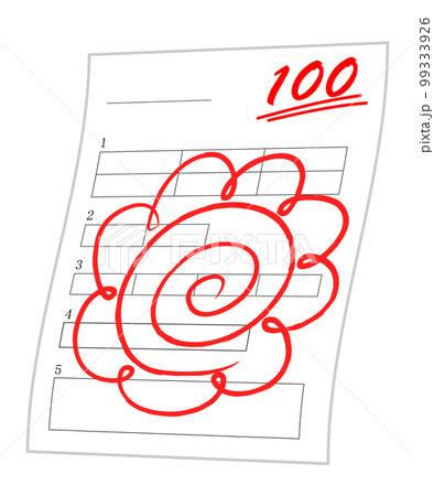 100点満点のテスト用紙 99333926