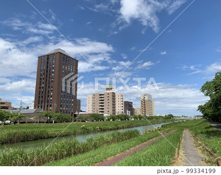 水戸市の桜川流域の景色 水戸市の桜川流域の景色 99334199