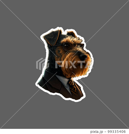 welsh terrier dog in a suit sticker 99335406