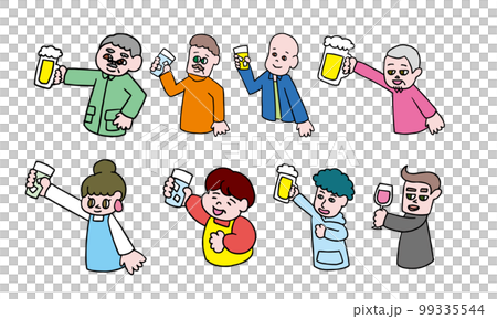 乾杯いする人たちのイラスト 99335544