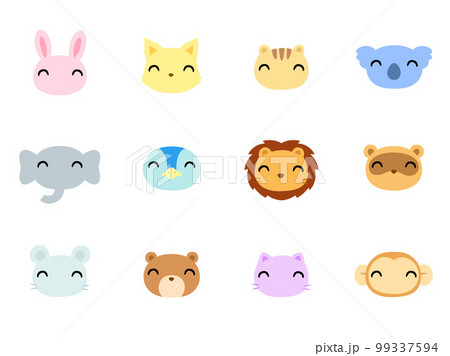 笑顔の動物の顔　アイコンセット 99337594