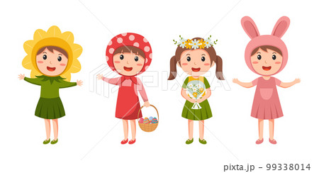 Happy Easter cute cartoon character vector set. Festival and cultural holiday concept 99338014