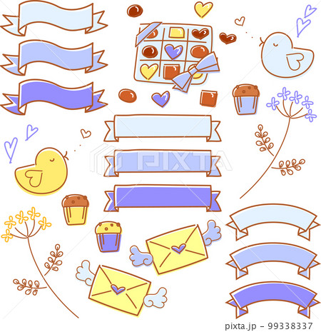 ホワイトデーのリボンとあしらいセット ホワイトデーのリボンとあしらいセット 99338337