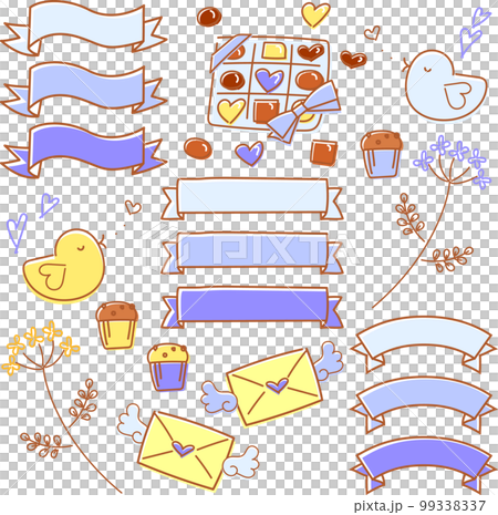 ホワイトデーのリボンとあしらいセット ホワイトデーのリボンとあしらいセット 99338337