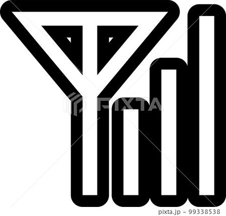 電波強度のシンプルなピクトグラムイラスト 99338538