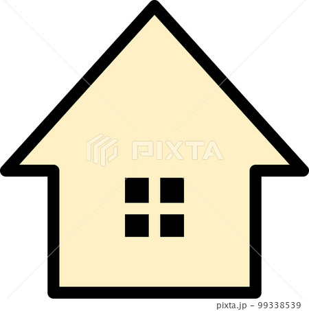 かわいい一軒家のシンプルなイラストアイコン 99338539