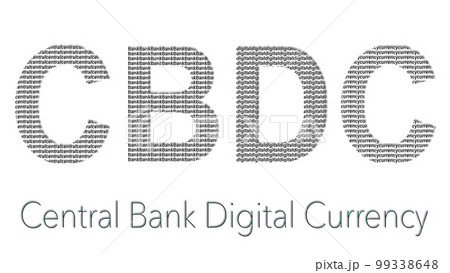 CBDC symbol of central bank digital currency. On the white background 99338648
