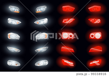Realistic Auto Headlights Collection Realistic Auto Headlights Collection 99338916