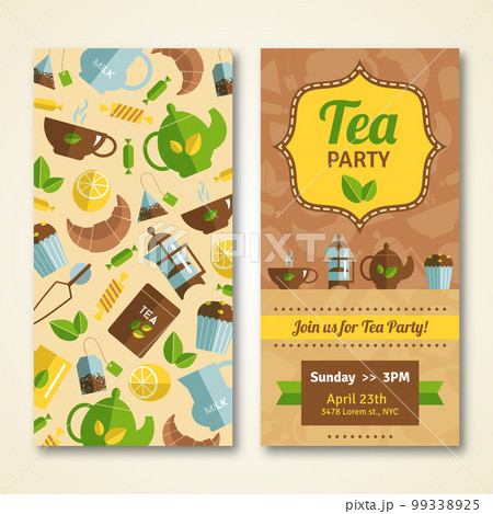 Tea party announcement 2 vertical banners Tea party announcement 2 vertical banners 99338925