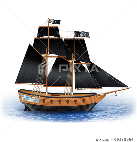 Pirate Ship Illustration 99338964