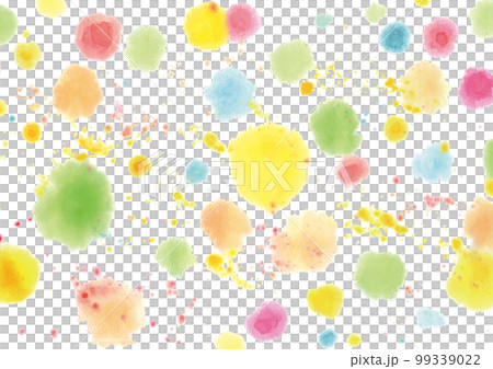 繁忙的背景與分散的水彩彩色圓圈 99339022