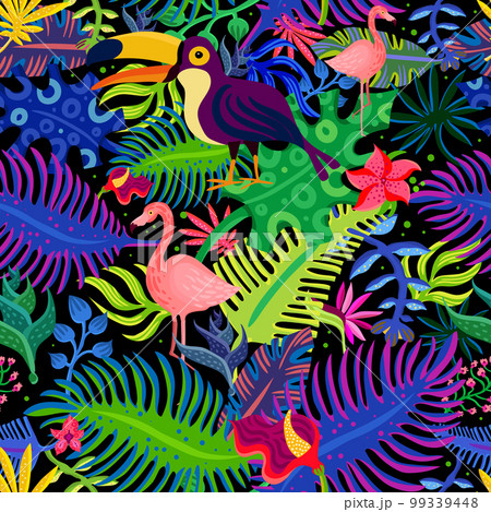 Tropical Exotic Colors Seamless Pattern 99339448