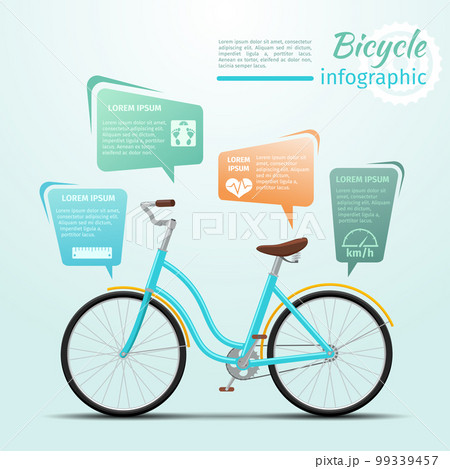 Bicycle or bike related fitness and sports infographics 99339457