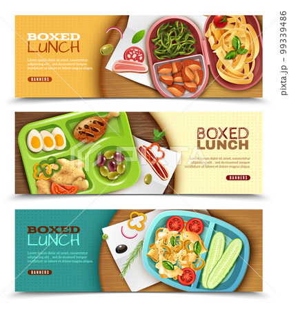 Boxed Lunch Horizontal Banners Boxed Lunch Horizontal Banners 99339486