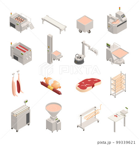 Sausage Factory Isometric Icons 99339621