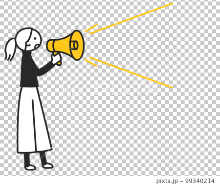 一個女人通過揚聲器傳達信息 99340214