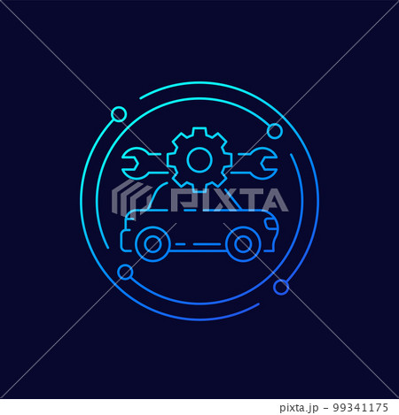 car repair service line icon, vector 99341175